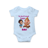 My Best Friend Bappa Cute Ganesha Printed Romper - BABY BLUE - New Born (Chest 14")