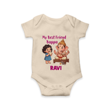 My Best Friend Bappa Cute Ganesha Printed Romper - IVORY - New Born (Chest 14")