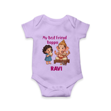My Best Friend Bappa Cute Ganesha Printed Romper - LILAC - New Born (Chest 14")