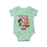 My Best Friend Bappa Cute Ganesha Printed Romper - MINT GREEN - New Born (Chest 14")