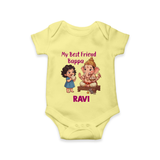 My Best Friend Bappa Cute Ganesha Printed Romper - PASTEL YELLOW - New Born (Chest 14")