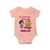 My Best Friend Bappa Cute Ganesha Printed Romper - PEACH - New Born (Chest 14")