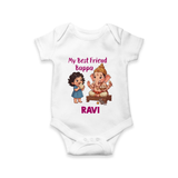 My Best Friend Bappa Cute Ganesha Printed Romper - WHITE - New Born (Chest 14")