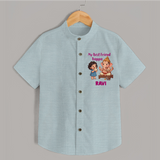 My Best Friend Bappa Cute Ganesha Printed Shirt - ARCTIC BLUE - 0 - 6 Months Old (Chest 23")