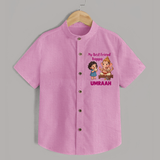 My Best Friend Bappa Cute Ganesha Printed Shirt - BABY PINK - 0 - 6 Months Old (Chest 23")