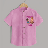 My Best Friend Bappa Cute Ganesha Printed Shirt - BABY PINK - 0 - 6 Months Old (Chest 23")