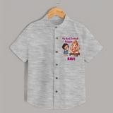 My Best Friend Bappa Cute Ganesha Printed Shirt - GREY - 0 - 6 Months Old (Chest 23")