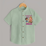 My Best Friend Bappa Cute Ganesha Printed Shirt - MINT GREEN - 0 - 6 Months Old (Chest 23")