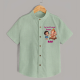 My Best Friend Bappa Cute Ganesha Printed Shirt - MINT GREEN - 0 - 6 Months Old (Chest 23")