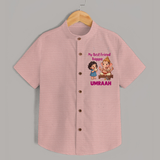 My Best Friend Bappa Cute Ganesha Printed Shirt - PEACH - 0 - 6 Months Old (Chest 23")