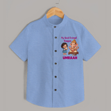 My Best Friend Bappa Cute Ganesha Printed Shirt - SKY BLUE - 0 - 6 Months Old (Chest 23")