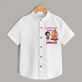 My Best Friend Bappa Cute Ganesha Printed Shirt - WHITE - 0 - 6 Months Old (Chest 23")
