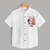 My Best Friend Bappa Cute Ganesha Printed Shirt - WHITE - 0 - 6 Months Old (Chest 23")