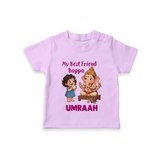 My Best Friend Bappa Cute Ganesha Printed T Shirt - LILAC - 0-5 Months Old (Chest 17")