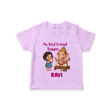My Best Friend Bappa Cute Ganesha Printed T Shirt - LILAC - 0-5 Months Old (Chest 17")