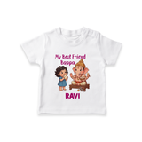 My Best Friend Bappa Cute Ganesha Printed T Shirt - WHITE - 0-5 Months Old (Chest 17")