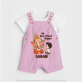 Little Devotee With Ganesha Friendship Printed Dungaree - BABY PINK - 0 - 5 Months Old (Chest 18")