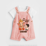 Little Devotee With Ganesha Friendship Printed Dungaree - PEACH - 0 - 5 Months Old (Chest 18")