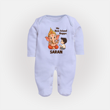 Little Devotee With Ganesha Friendship Printed Fullbody Suit - BABY BLUE - New Born (Chest 7.5")