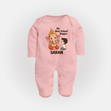 Little Devotee With Ganesha Friendship Printed Fullbody Suit - BABY PINK - New Born (Chest 7.5")