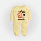 Little Devotee With Ganesha Friendship Printed Fullbody Suit - PASTEL YELLOW - New Born (Chest 7.5")