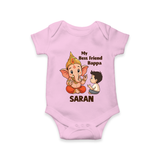 Little Devotee With Ganesha Friendship Printed Romper - BABY PINK - New Born (Chest 14")