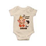 Little Devotee With Ganesha Friendship Printed Romper - IVORY - New Born (Chest 14")