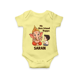 Little Devotee With Ganesha Friendship Printed Romper - PASTEL YELLOW - New Born (Chest 14")