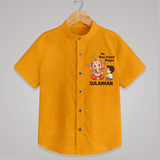 Little Devotee With Ganesha Friendship Printed Shirt - CHROME YELLOW - 0 - 6 Months Old (Chest 23")