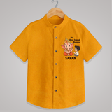 Little Devotee With Ganesha Friendship Printed Shirt - CHROME YELLOW - 0 - 6 Months Old (Chest 23")
