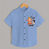 Little Devotee With Ganesha Friendship Printed Shirt - SKY BLUE - 0 - 6 Months Old (Chest 23")