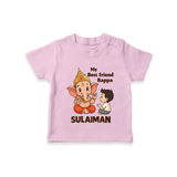 Little Devotee With Ganesha Friendship Printed T Shirt - BABY PINK - 0-5 Months Old (Chest 17")