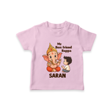 Little Devotee With Ganesha Friendship Printed T Shirt - BABY PINK - 0-5 Months Old (Chest 17")