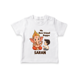 Little Devotee With Ganesha Friendship Printed T Shirt - WHITE - 0-5 Months Old (Chest 17")