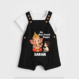 Little Devotee With Ganesha Friendship Printed Dungaree - BLACK - 0 - 5 Months Old (Chest 18")