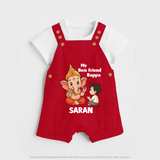 Little Devotee With Ganesha Friendship Printed Dungaree - RED - 0 - 5 Months Old (Chest 18")