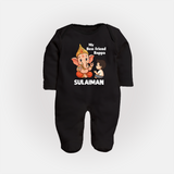 Little Devotee With Ganesha Friendship Printed Fullbody Suit - BLACK - New Born (Chest 7.5")