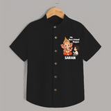Little Devotee With Ganesha Friendship Printed Shirt - BLACK - 0 - 6 Months Old (Chest 23")