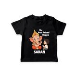 Little Devotee With Ganesha Friendship Printed T Shirt - BLACK - 0-5 Months Old (Chest 17")