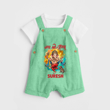 Traditional Ganesh Celebration Artistic Printed Dungaree - GREEN - 0 - 5 Months Old (Chest 18")
