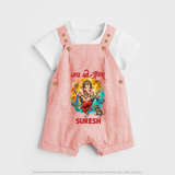 Traditional Ganesh Celebration Artistic Printed Dungaree - PEACH - 0 - 5 Months Old (Chest 18")