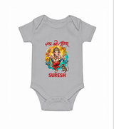 Traditional Ganesh Celebration Artistic Printed Romper - GREY - New Born (Chest 14")