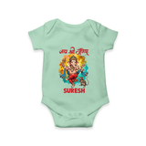 Traditional Ganesh Celebration Artistic Printed Romper - MINT GREEN - New Born (Chest 14")