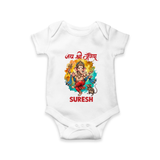 Traditional Ganesh Celebration Artistic Printed Romper - WHITE - New Born (Chest 14")