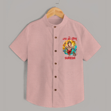 Traditional Ganesh Celebration Artistic Printed Shirt - PEACH - 0 - 6 Months Old (Chest 23")