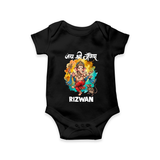 Traditional Ganesh Celebration Artistic Printed Romper - BLACK - New Born (Chest 14")