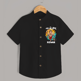 Traditional Ganesh Celebration Artistic Printed Shirt - BLACK - 0 - 6 Months Old (Chest 23")