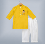 Pillaiyar Anbu Cute Ganesha Printed Kurta Set - CHROME YELLOW - 3 - 6 Months Old (Chest 24", Kurta Length 14'', Waist 19", Pant Length 14")