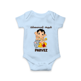 Cute Bal Ganesha Blessings Printed Romper - BABY BLUE - New Born (Chest 14")