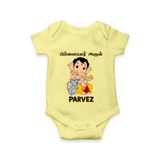 Cute Bal Ganesha Blessings Printed Romper - PASTEL YELLOW - New Born (Chest 14")